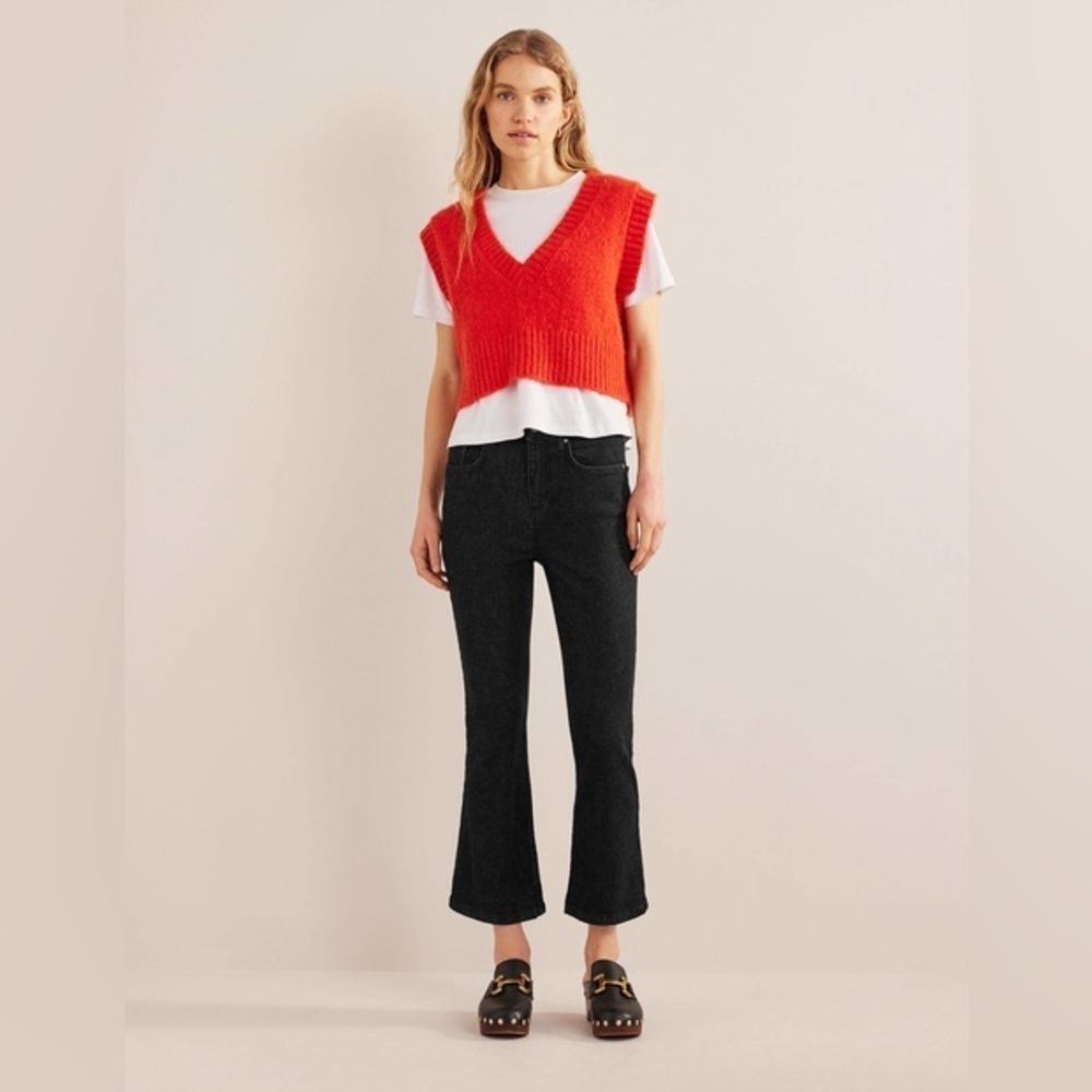 NWT Boden Flare Black Cropped Jeans sz 12